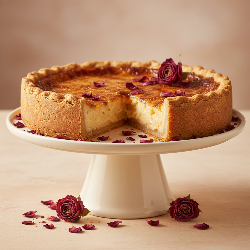 Milk Bar Pie on cake stand