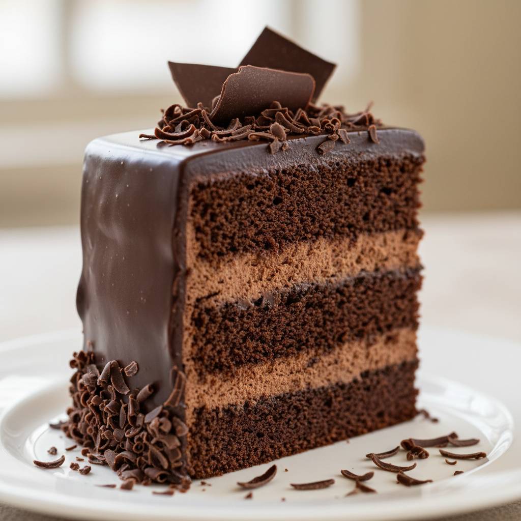 Chocolate Truffle Cake - Slice View
