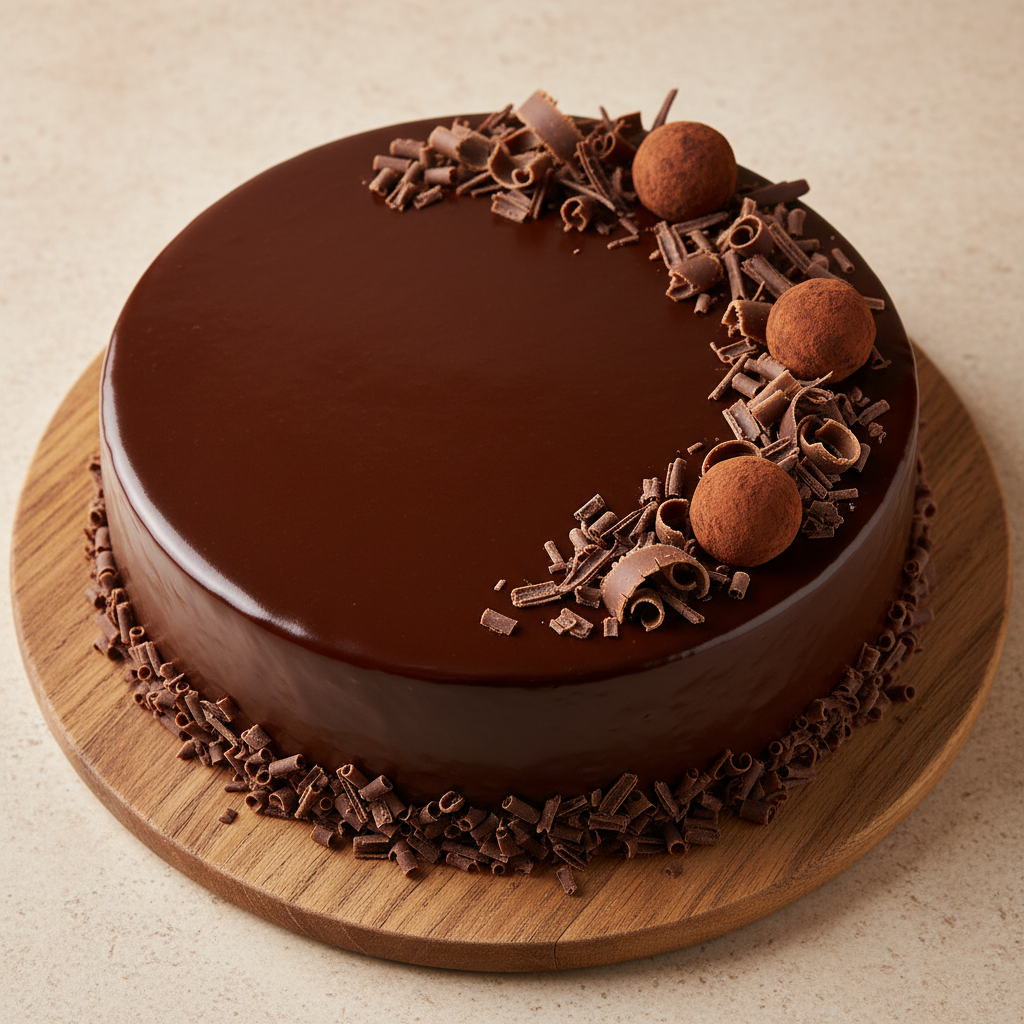 Chocolate Truffle Cake - Top View