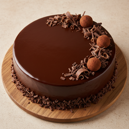 Chocolate Truffle Cake - Top View